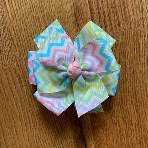 Handmade Pastel Chevron Bow